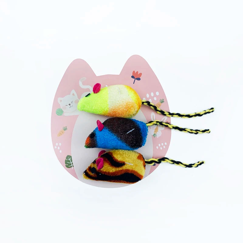 3Pcs/Lot New Plush Simulation Mouse Cat Toy Plush Mouse Cat Scratch Bite Resistance Interactive Mouse Toy Playing Toy for Kitten