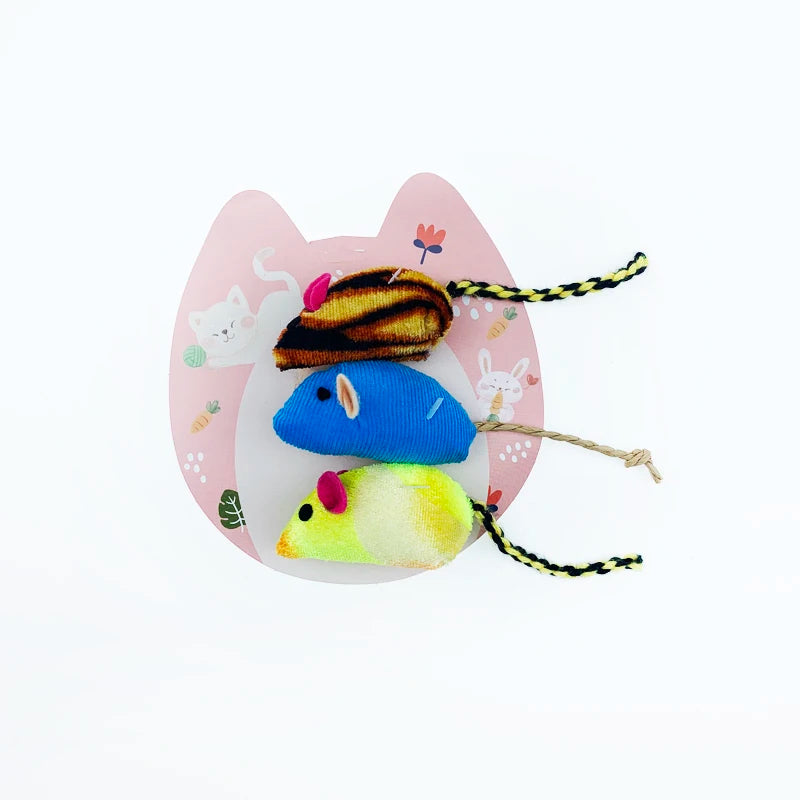 3Pcs/Lot New Plush Simulation Mouse Cat Toy Plush Mouse Cat Scratch Bite Resistance Interactive Mouse Toy Playing Toy for Kitten