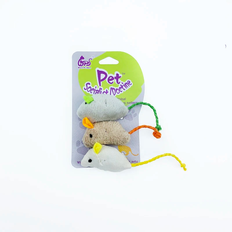3Pcs/Lot New Plush Simulation Mouse Cat Toy Plush Mouse Cat Scratch Bite Resistance Interactive Mouse Toy Playing Toy for Kitten