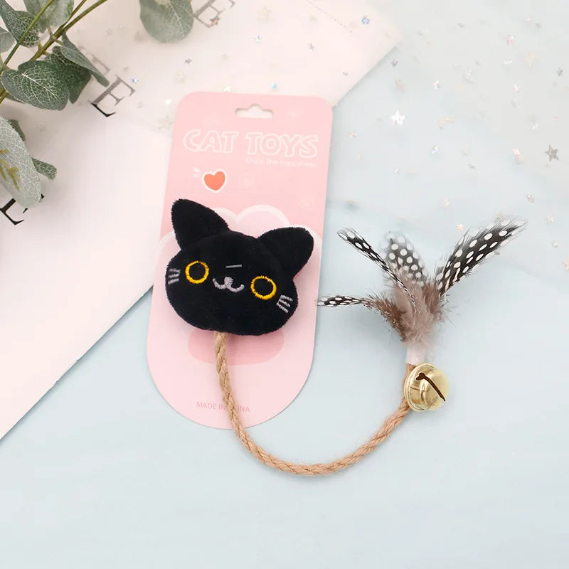 Feather Bell with Catnip Cat Toy, Animal Shaped Doll Chewing Toy