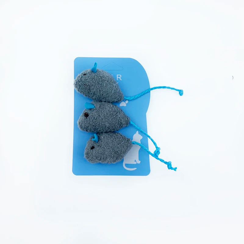 3Pcs/Lot New Plush Simulation Mouse Cat Toy Plush Mouse Cat Scratch Bite Resistance Interactive Mouse Toy Playing Toy for Kitten