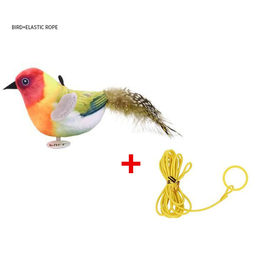 Cat Toy Electric Simulation Called Bird Bite-Resistant Bird Shape Fun Cat Teasing Toy Catnip Dog Cat Interactive Training Supply