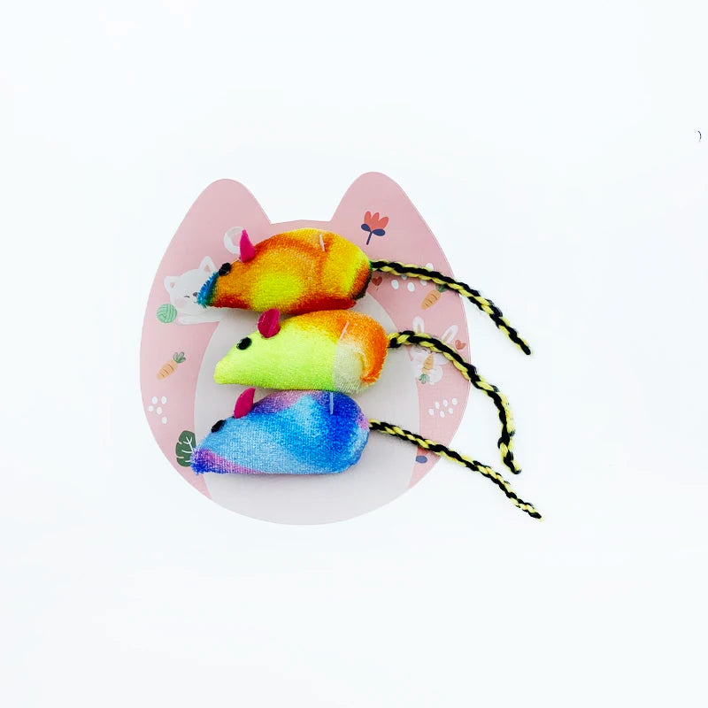 3Pcs/Lot New Plush Simulation Mouse Cat Toy Plush Mouse Cat Scratch Bite Resistance Interactive Mouse Toy Playing Toy for Kitten