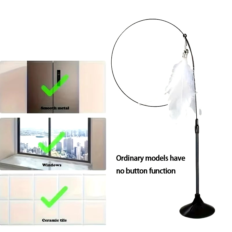 Cat Teaser Toy - Interactive Bell & Feather Wand