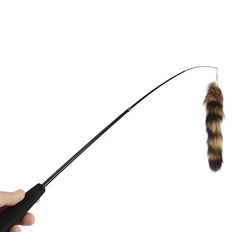Furry, Funny Cat Toy, Replaceable Cat Teaser Stick with Artificial Tail