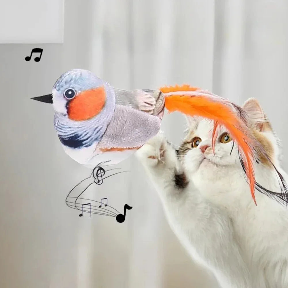 Cat Toy Electric Simulation Called Bird Bite-Resistant Bird Shape Fun Cat Teasing Toy Catnip Dog Cat Interactive Training Supply