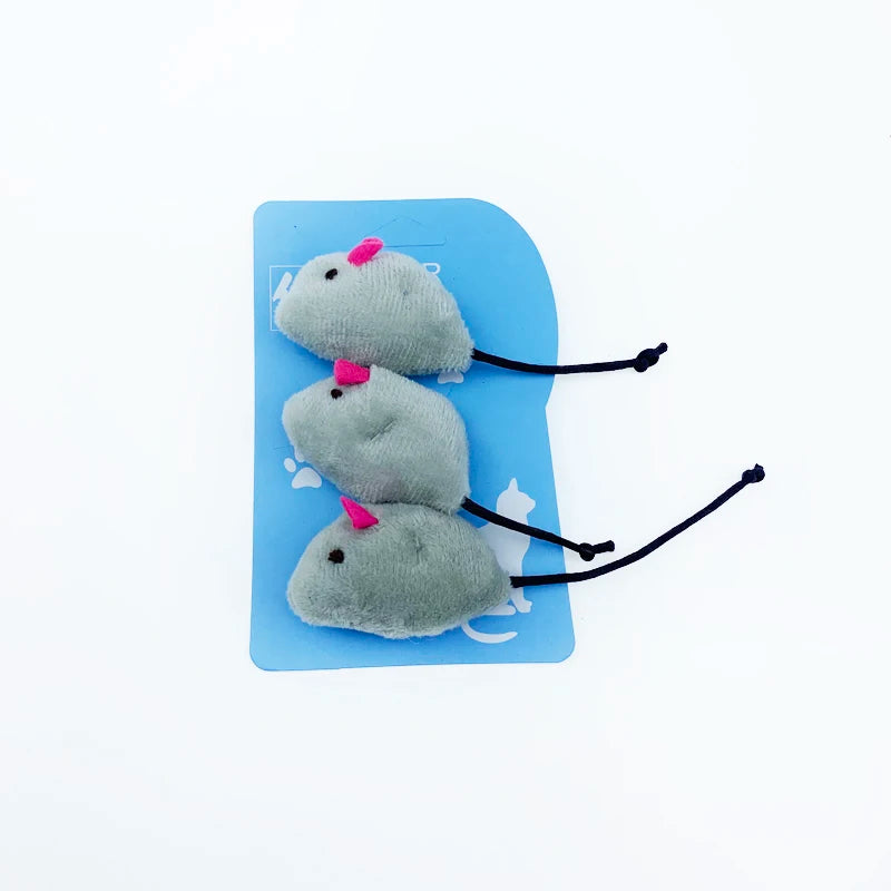 3Pcs/Lot New Plush Simulation Mouse Cat Toy Plush Mouse Cat Scratch Bite Resistance Interactive Mouse Toy Playing Toy for Kitten