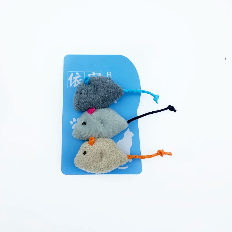 3Pcs/Lot New Plush Simulation Mouse Cat Toy Plush Mouse Cat Scratch Bite Resistance Interactive Mouse Toy Playing Toy for Kitten