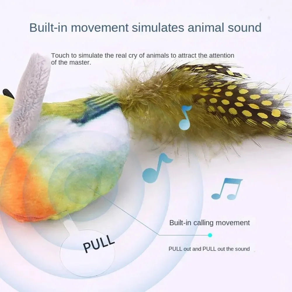 Cat Toy Electric Simulation Called Bird Bite-Resistant Bird Shape Fun Cat Teasing Toy Catnip Dog Cat Interactive Training Supply