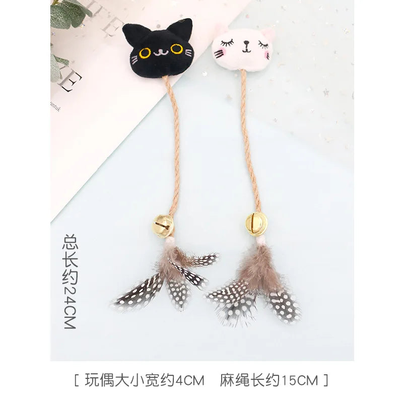 Feather Bell with Catnip Cat Toy, Animal Shaped Doll Chewing Toy