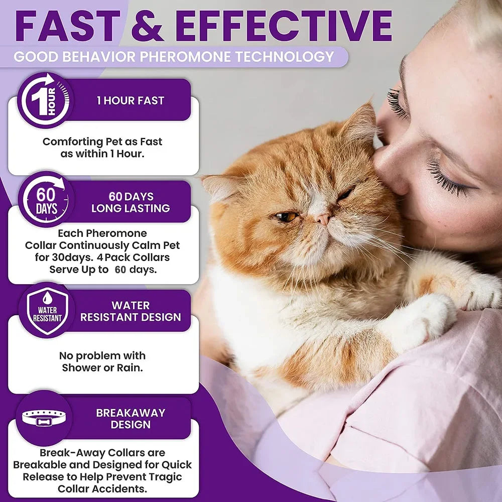 Calming Collar for Cats and Dogs, Calming Collar for Anxiety, Effective Relief for Anxiety and Stress