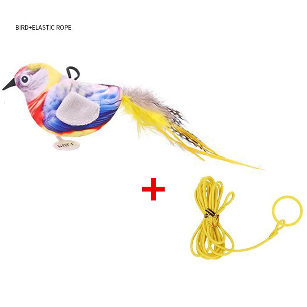 Cat Toy Electric Simulation Called Bird Bite-Resistant Bird Shape Fun Cat Teasing Toy Catnip Dog Cat Interactive Training Supply
