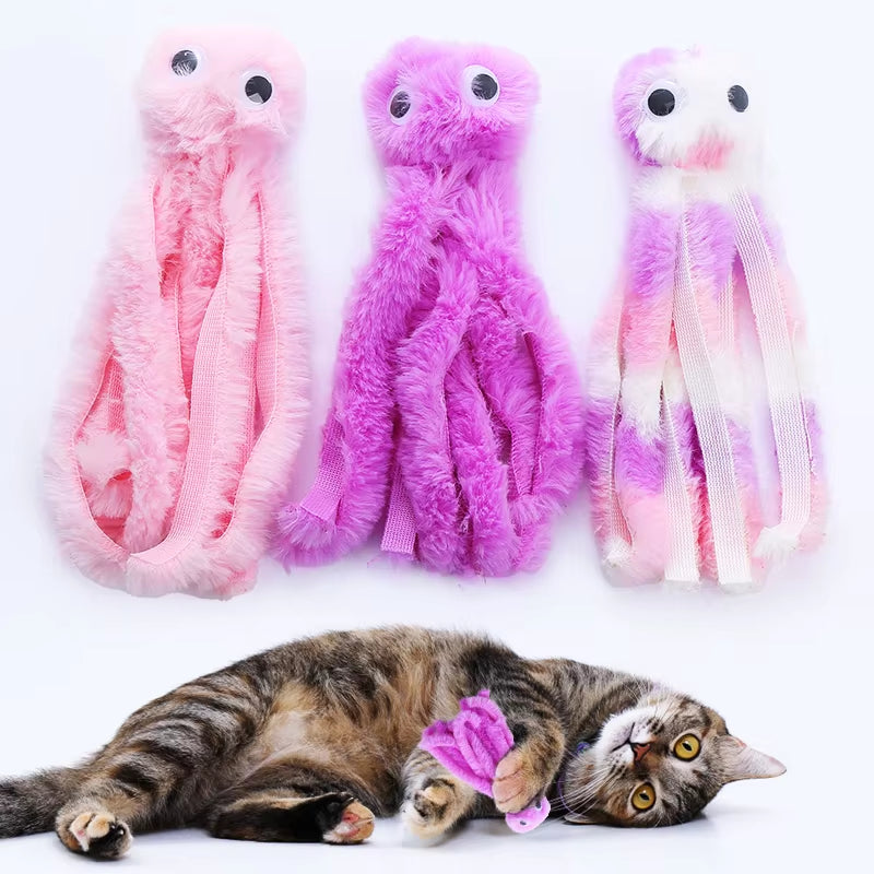 Cat Toy Cute Octopus Plush Toy Bite Resistant Teeth Interactive Play Pet Supplies