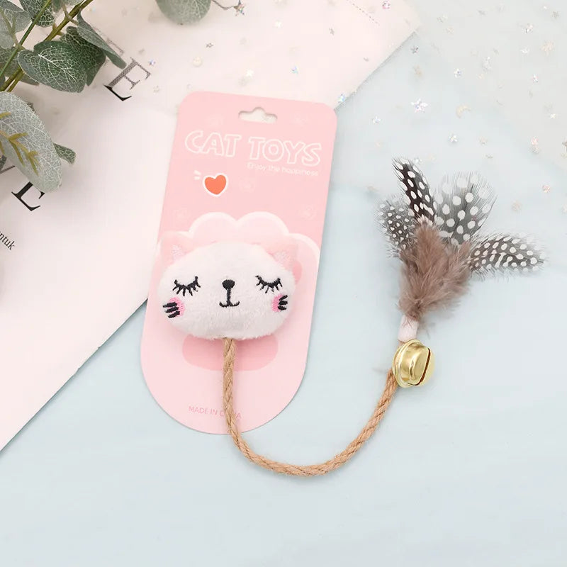 Feather Bell with Catnip Cat Toy, Animal Shaped Doll Chewing Toy