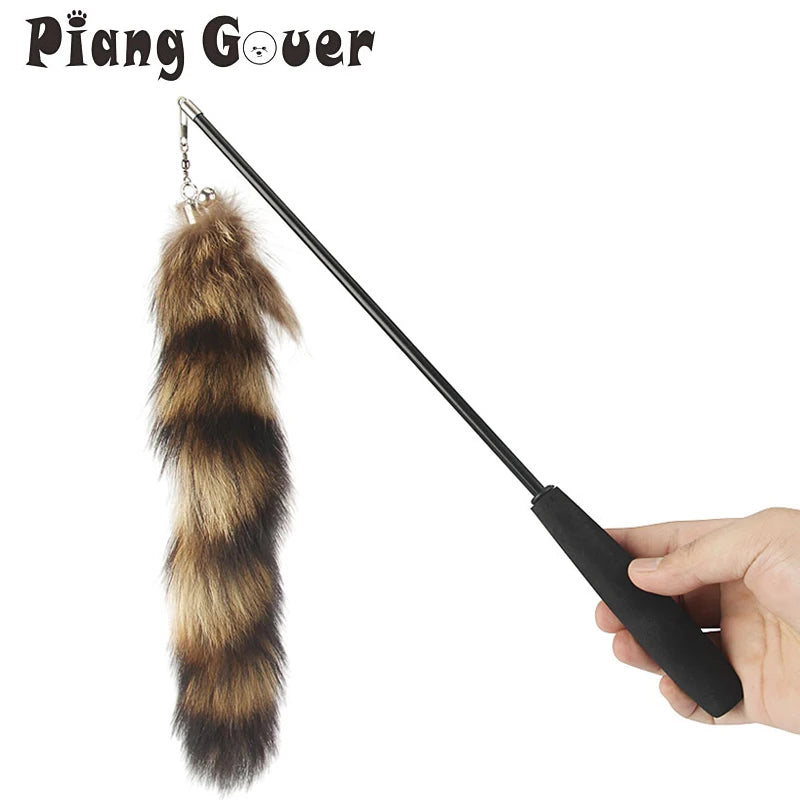 Furry, Funny Cat Toy, Replaceable Cat Teaser Stick with Artificial Tail