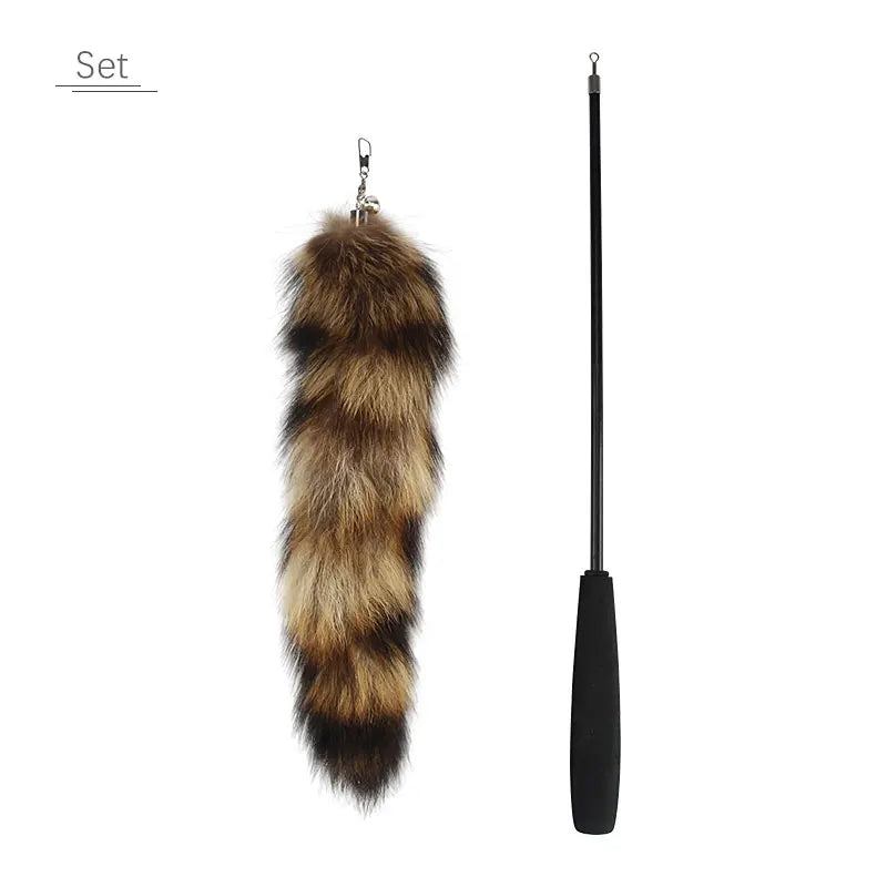 Furry, Funny Cat Toy, Replaceable Cat Teaser Stick with Artificial Tail