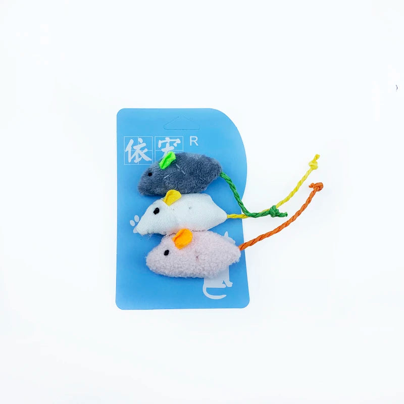 3Pcs/Lot New Plush Simulation Mouse Cat Toy Plush Mouse Cat Scratch Bite Resistance Interactive Mouse Toy Playing Toy for Kitten