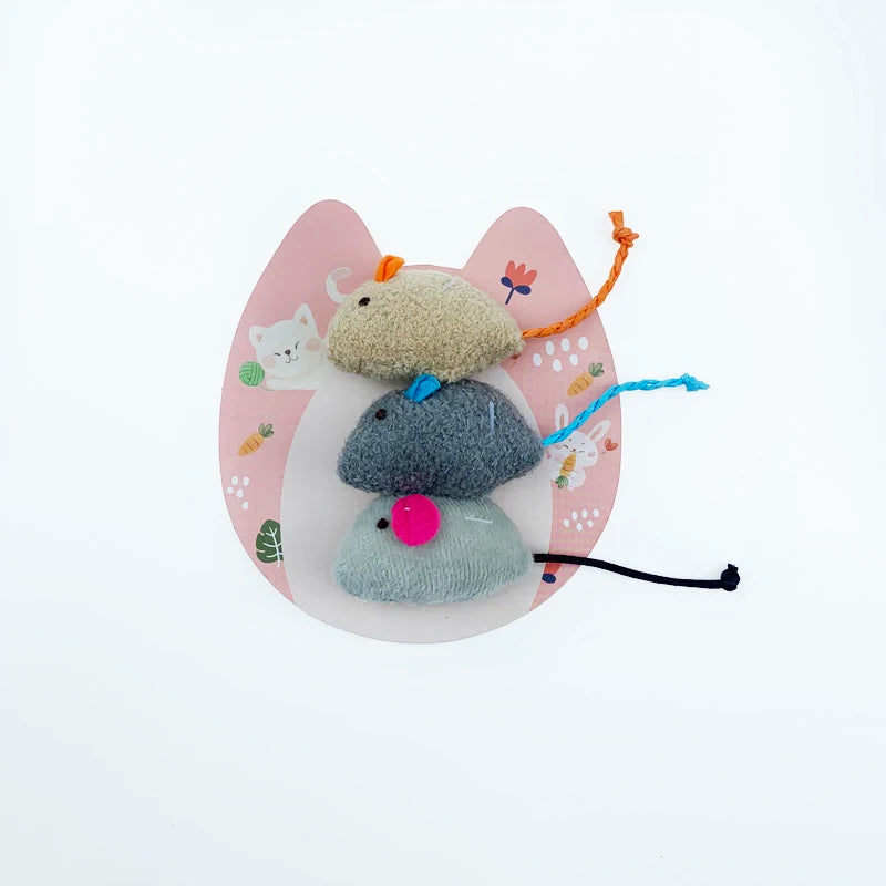 3Pcs/Lot New Plush Simulation Mouse Cat Toy Plush Mouse Cat Scratch Bite Resistance Interactive Mouse Toy Playing Toy for Kitten