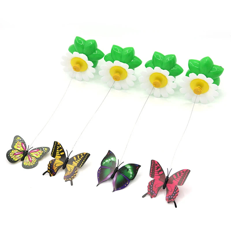 Rotating Electric Flying Butterfly Colorful Interactive Cat Dog Automatic Humming Bird Intelligence Training Rotating Funny Toys